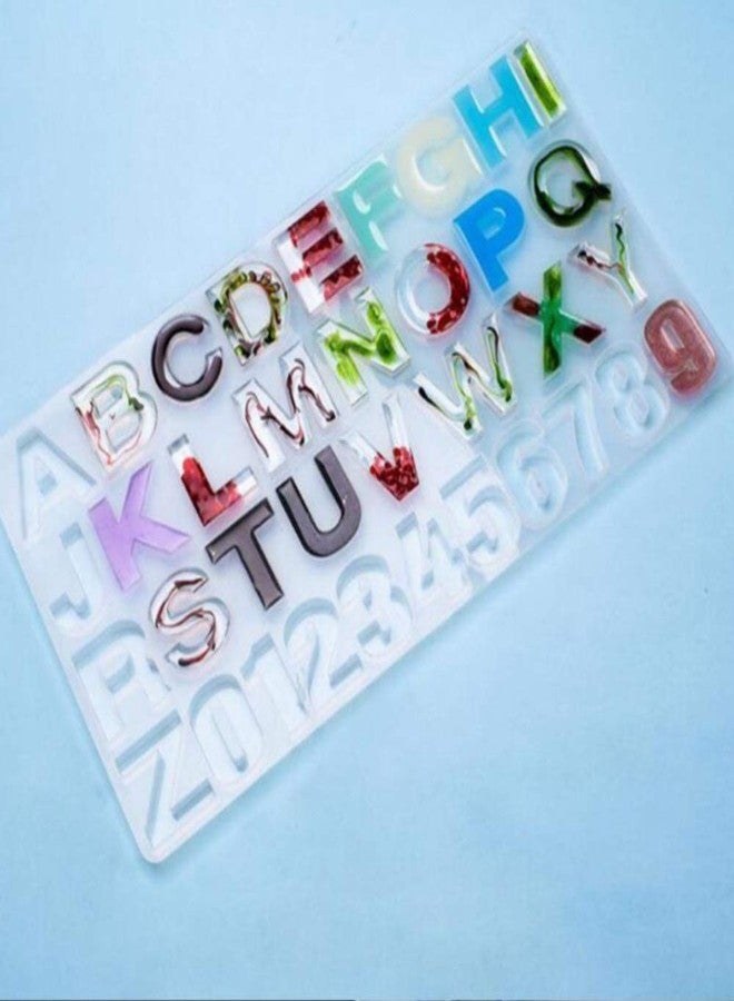 PEACORA ABCD with Hole Mould Alphabet Number Silicone Resin Casting Epoxy Mold with Hole for Making Keychain House Number Pendant Jewellery, DIY Molds & Art Craft Projects 34x19 Cm 7mm Depth - Image 4